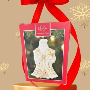 Lenox Gold and White‎ Santa Ornament
